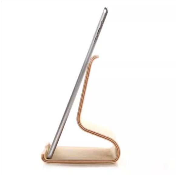 Bamboo iPad Stand Cradle Charger Holder | Wood Docking Station - Picture 5 of 6